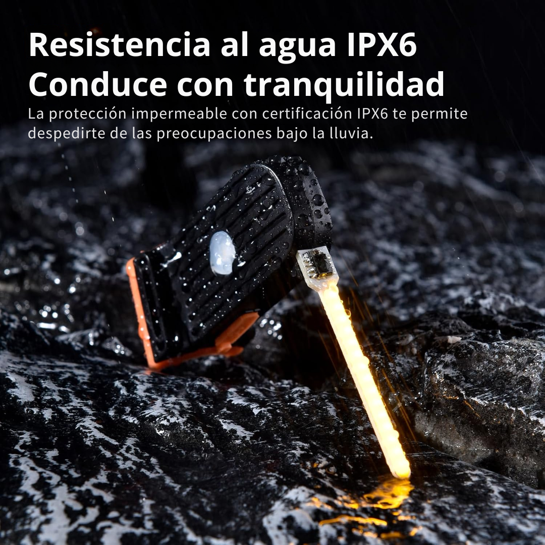 Luz trasera de bicicleta con iluminación en cascada