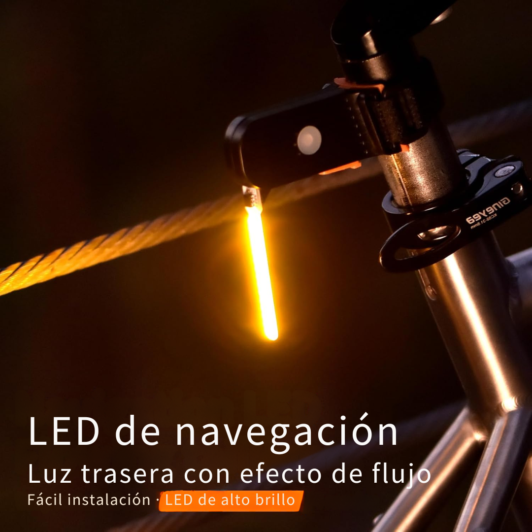 Luz trasera de bicicleta con iluminación en cascada